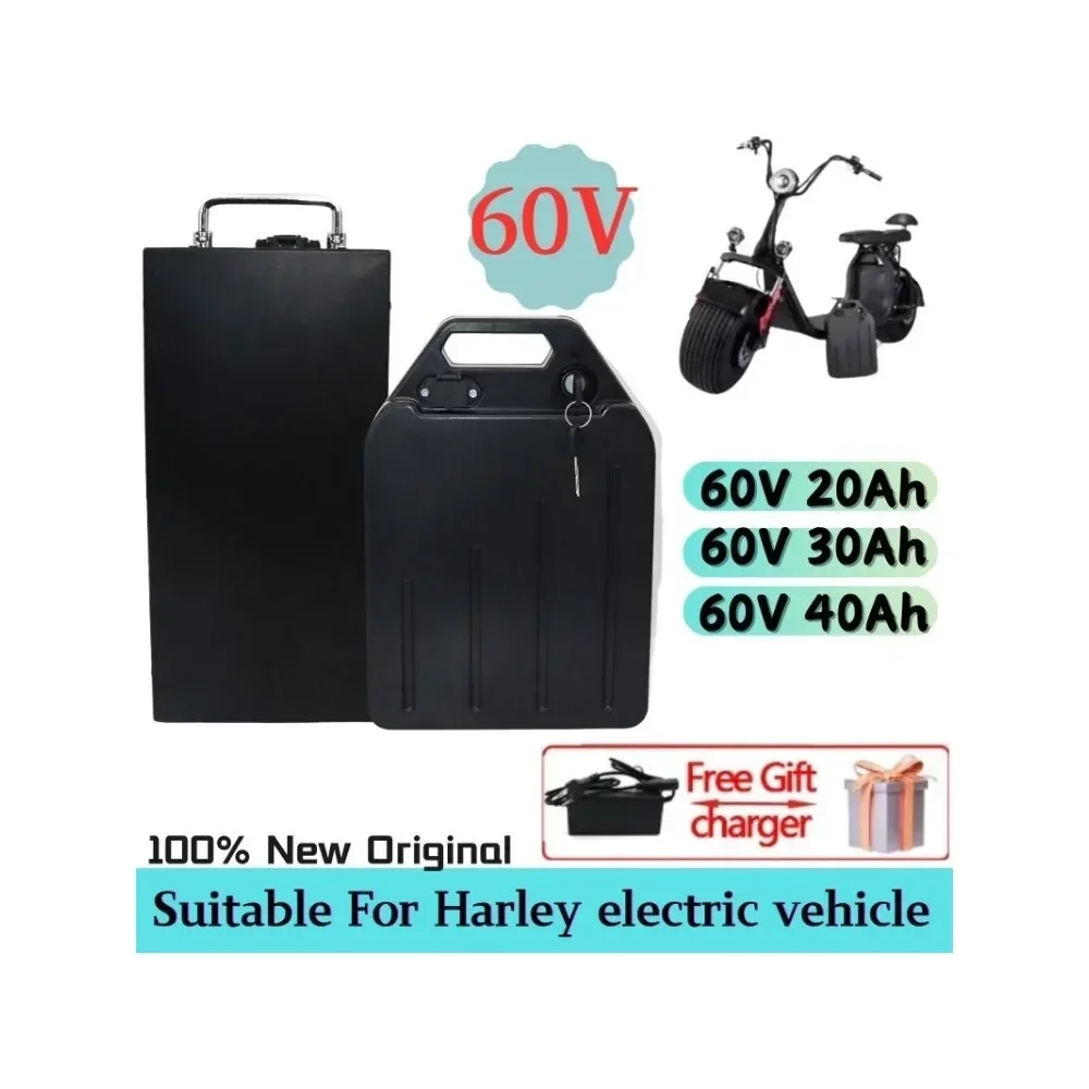 

Electric vehicle lithium battery 60V 10Ah 20Ah 30Ah 40Ah 2000W for Harley two wheel foldable Citycoco electric scooter