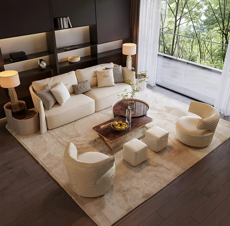 Modern light luxury hotel lobby B & B sofa villa living room model room sofa combination set furniture