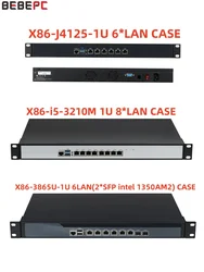 BEBEPC 1U Firewall Appliance Network Security Server Gateway Linux Pfsense Rackmount PC PoE i5 3210M 3805 J4125 6*LAN centOS