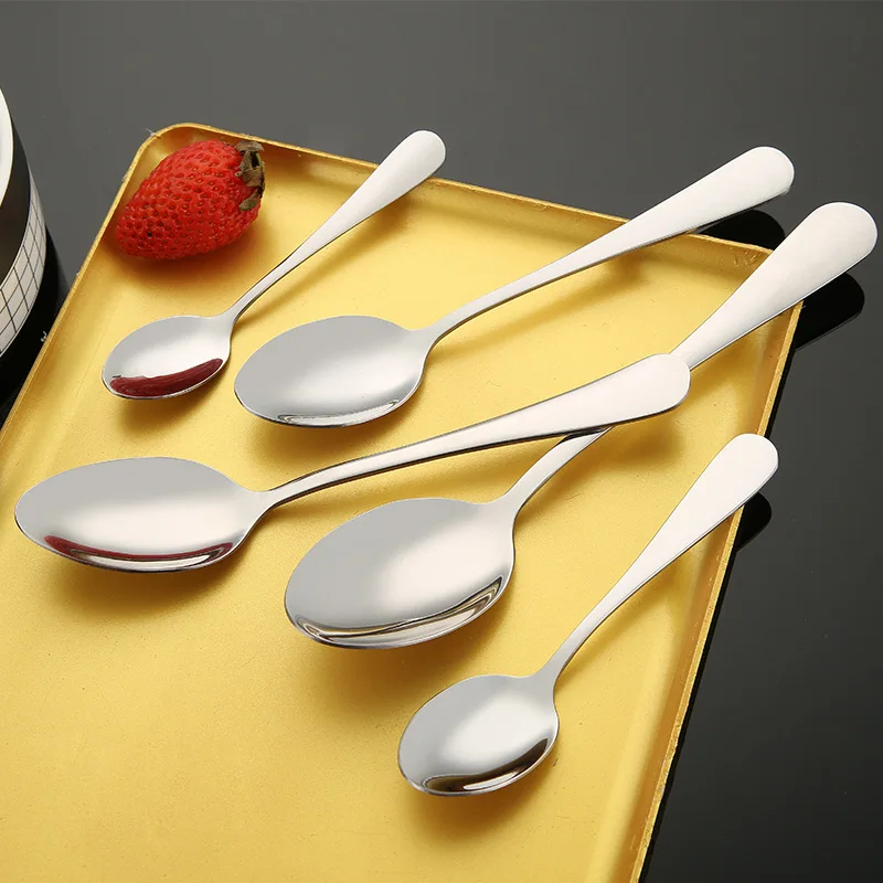 12pcs Stainless Steel High Quality Teaspoon Surface Polished Coffee Tea Spoon Dozen Kitchen Spoons 13.3CM For Tea Coffee Cup