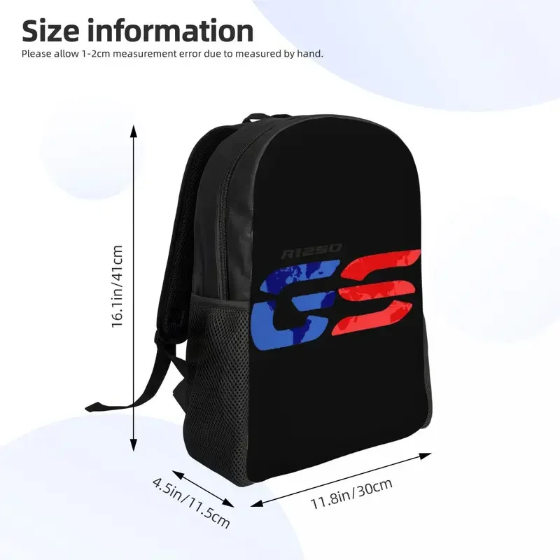 Custom GS Motorcycle Adventure Travel Backpack Men Women School Laptop Bookbag Motorrad Biker College Student Daypack Bags