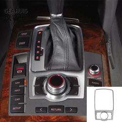 For Audi A6 C6 S6 2005-2011 Front Console Frame Decoration Bezel MMI Shift Knob Fixed Cover Panel Decoration Trim Accessories