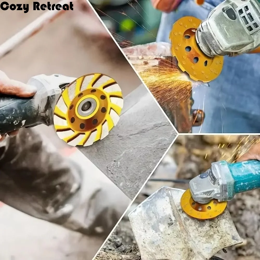 

12 Segments Diamond Grinding Cup Wheel Heavy Duty Ceramic Bond Angle Grinder Wheels Diamond Embedded Turbo Design