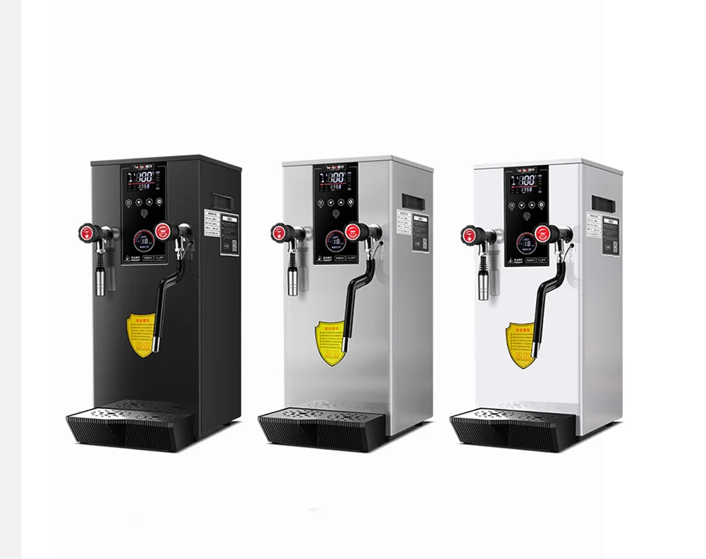 Commercial LCD Touch Screen 12L Steam Water Boiler Steam Boiling Machine Milk Foam Hot Water Heater For Bubble Tea Shop