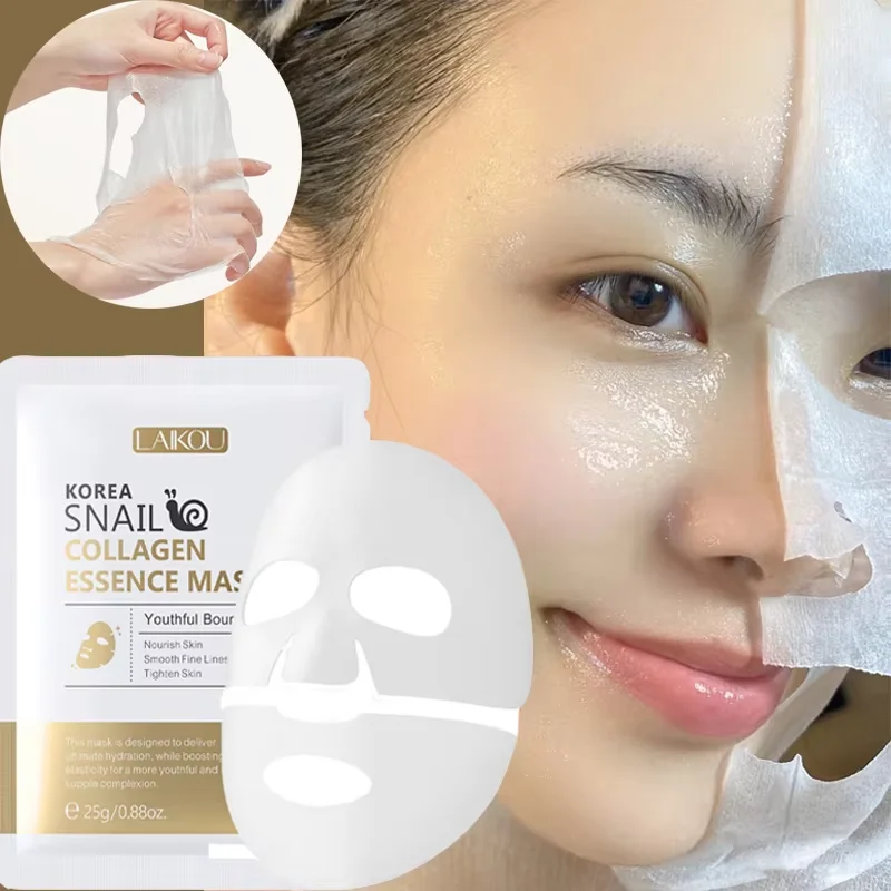 

Korean Snail Mucin Collagen Face Mask Wrinkle Removal Anti-Aging Fade Fine Lines Moisturizing Smoothing Tighten Repair Skin Care