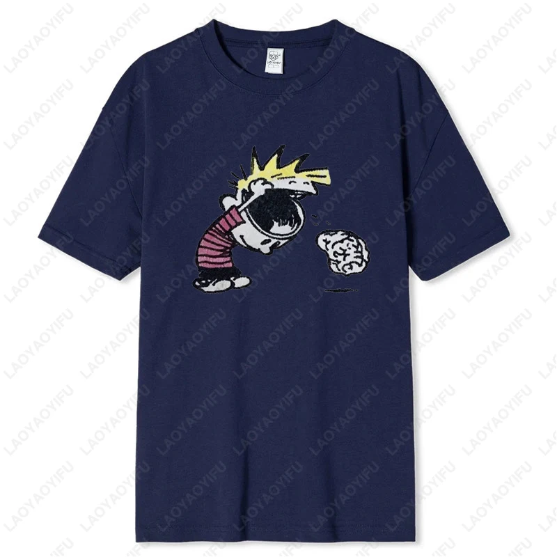 Calvin and Hobbes Unisex TShirt Vintage 90’S Cotton Men Women Crewneck Casual Fashion Trending Clothing Funny Cute Novelty Tops