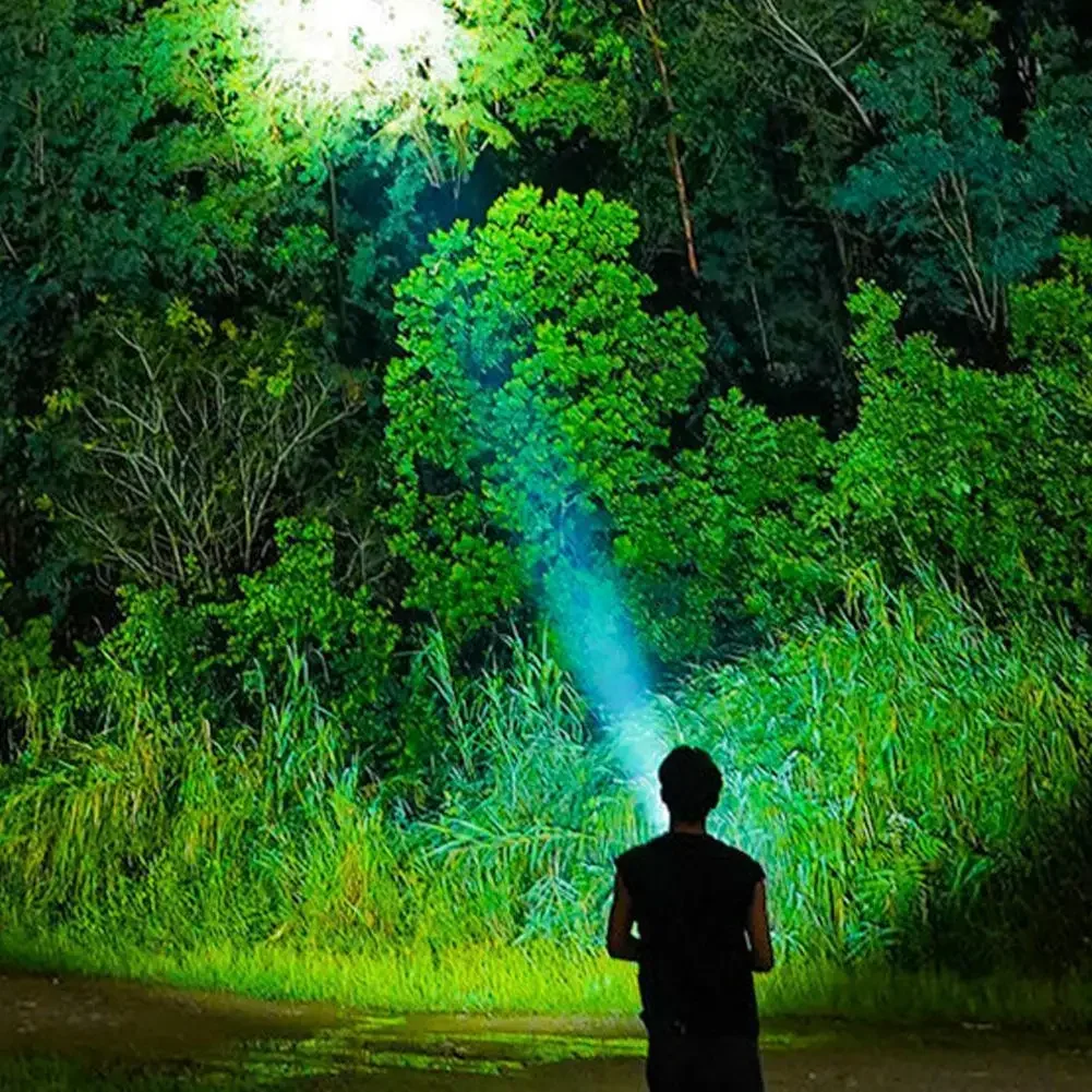 High Strong Power Led Flashlights USB Rechargeable Tactical Light Emergency Spotlights Telescopic Jetbeam Built-in Battery Torch