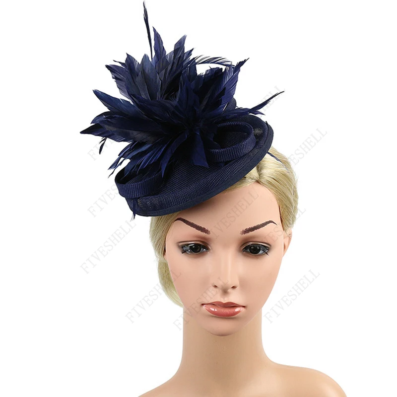 1920s Flapper Hat Imitation Hemp Feather Hair Clip Headpiece Women's Tea Party Cosplay Fascinator Bridal Wedding Accessory