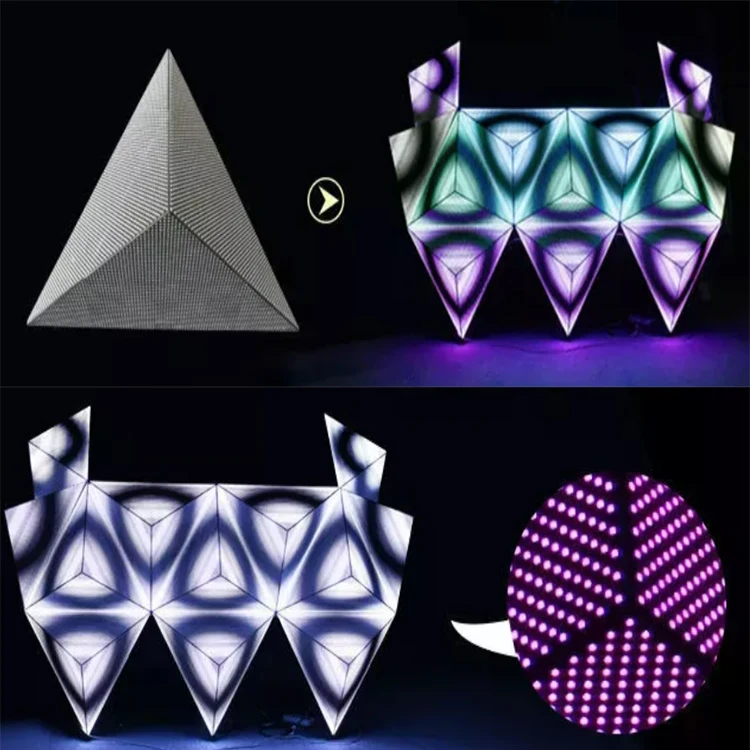 كشك DJ P4 مخصص بالألوان الكاملة مع شاشة عرض مكعبة بدقة 4K غير منتظمة للرسوم المتحركة والرسومات