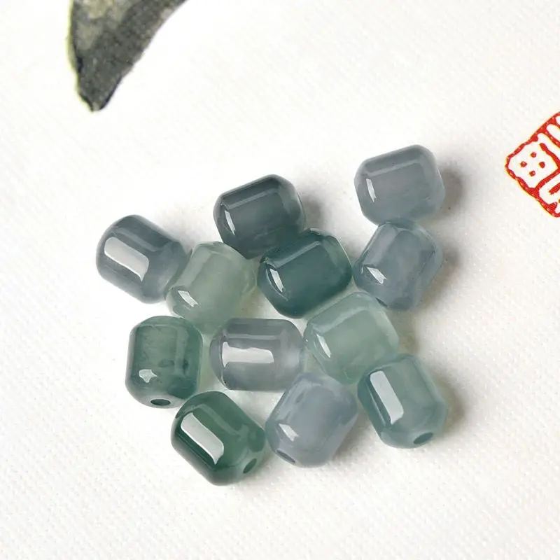 

1pc Aqua Blue AJade Beads Rice Spacer Mix Loose DIY Jewelry Kit Boho Bracelet Craft Natural Stone Supply