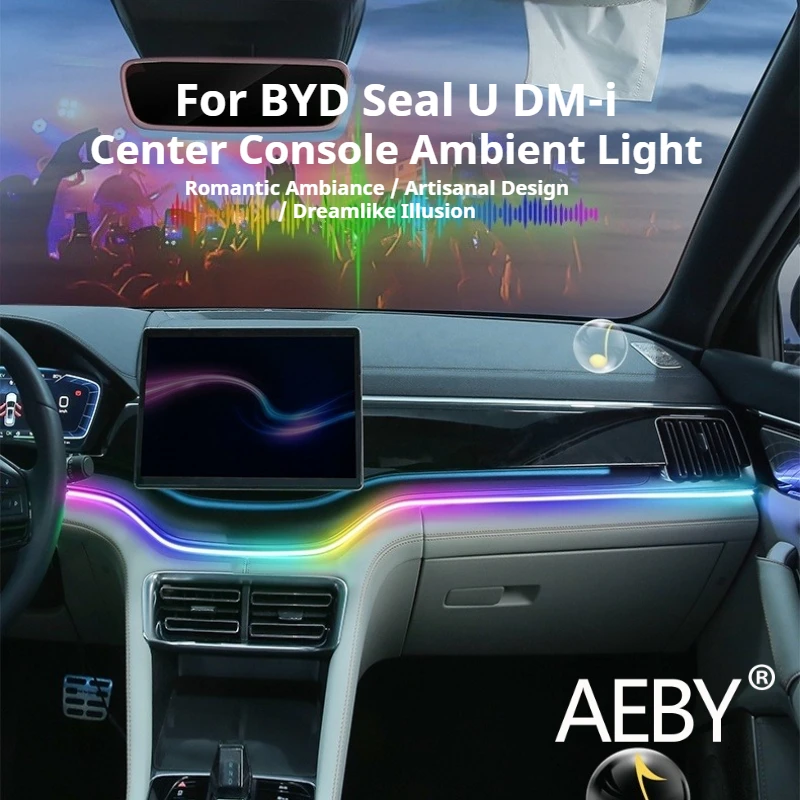 AEBY For BYD Seal U DM-i 2020-2025 Smart APP Control 64 Color Ambient Light Multicolor LED Atmosphere Lamp, Interior Decoration