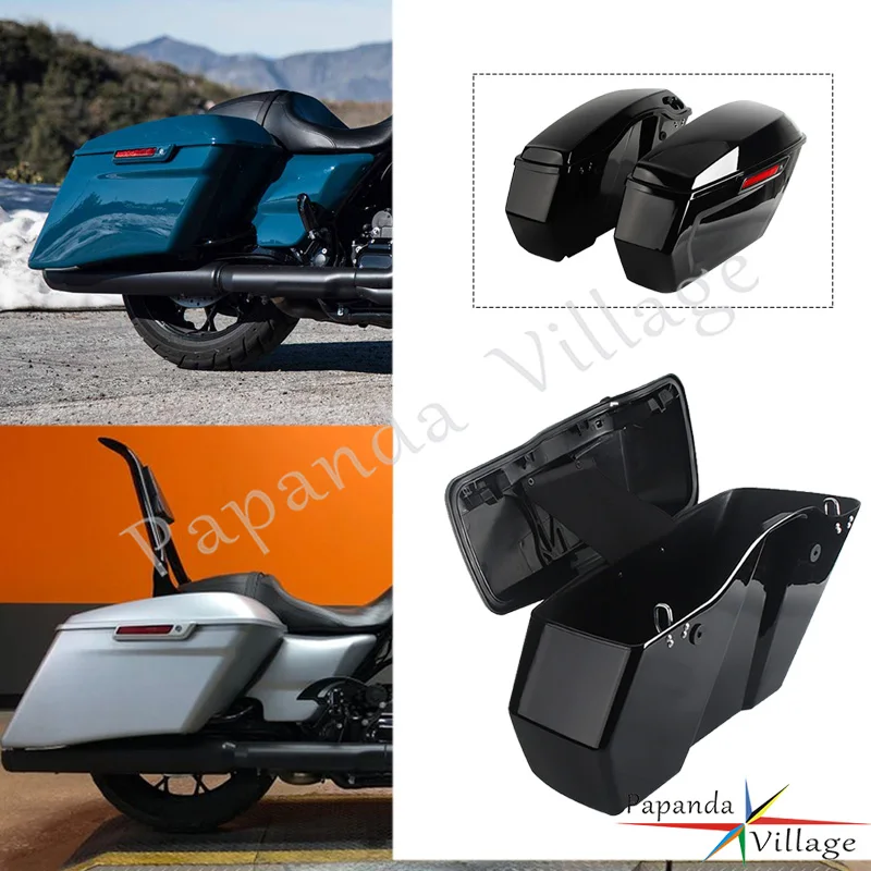 

Motorcycle Accessories Black Hard Saddlebags Trunk Side Bag Luggage Box For Harley Touring Road Glide FLTRX FLTRXS FLTRXST