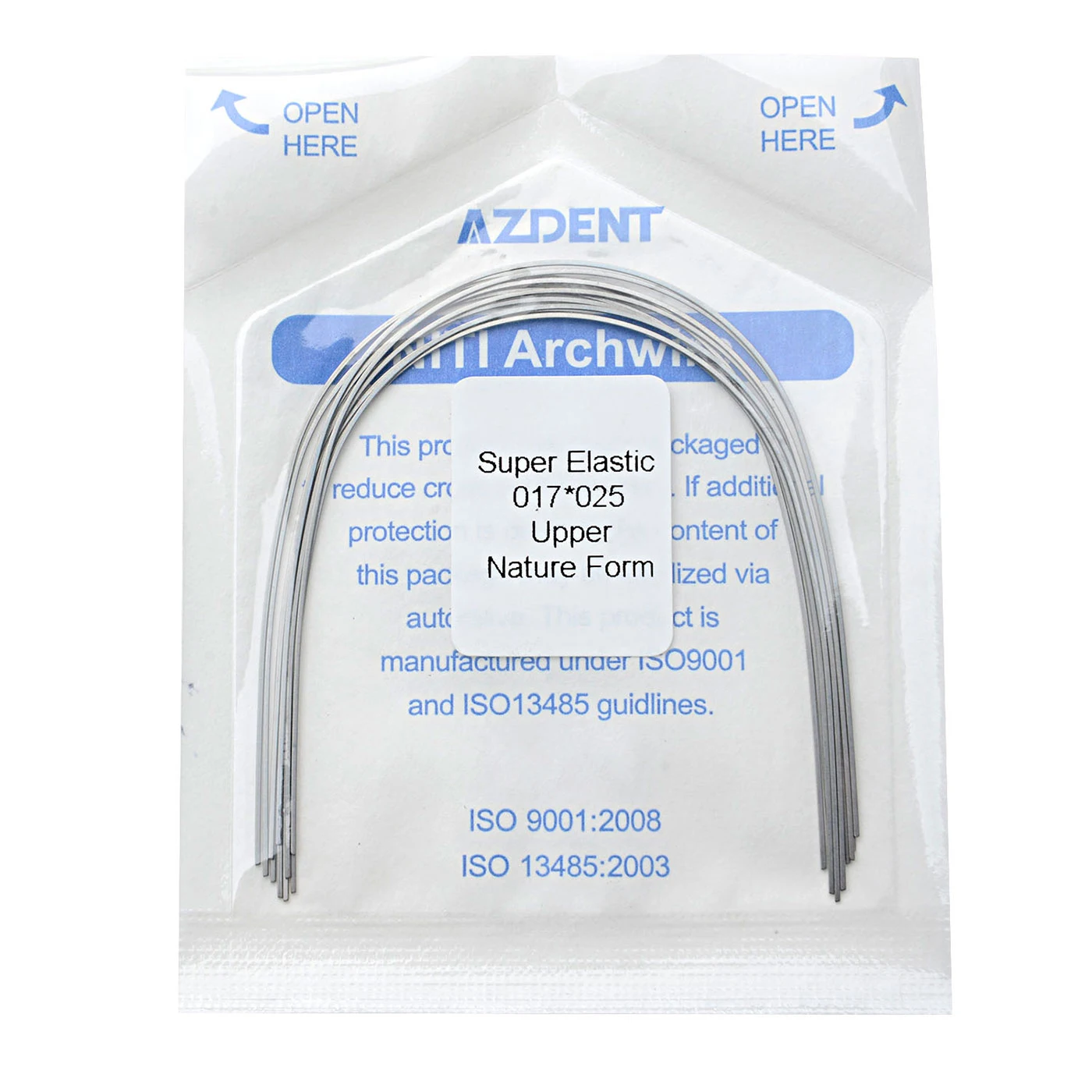 AZDENT 100pcs=10 Packs Dental Orthodontic Super Elastic NITI Archwires Natural Form Round / Rectangular Arches Wire Teeth Brace