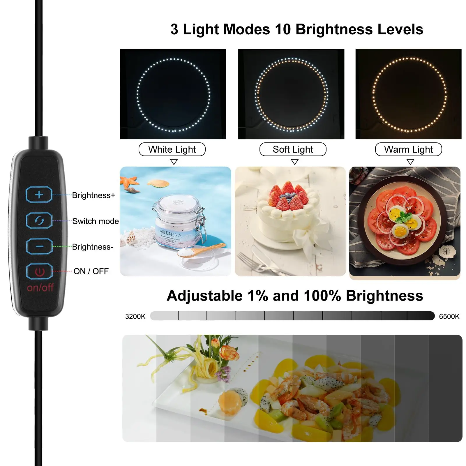 PULUZ 40cm Folding Portable Ring Light USB Photo Lighting Studio Shooting Tent Box with 6 X Dual-side Color Backdrops Studio Box gallery 3