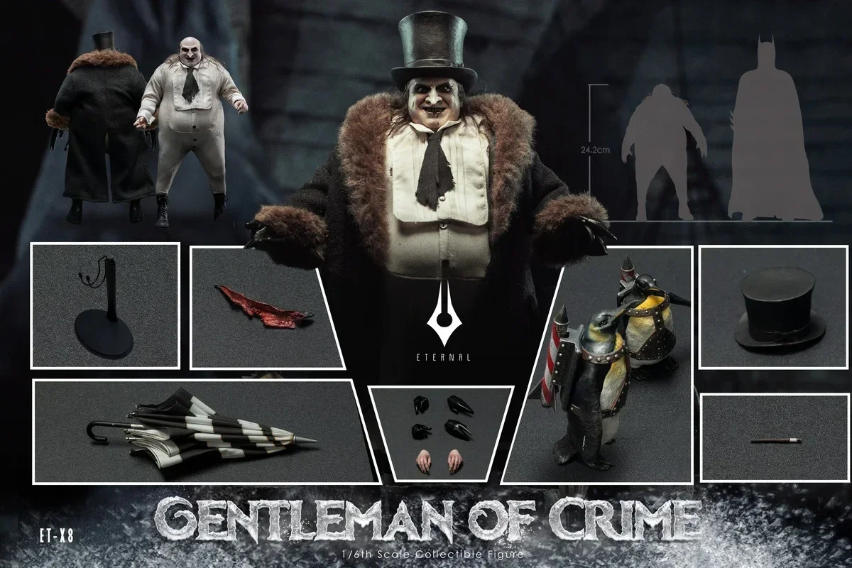 Juguete eterno Etx8 1/6 personajes de la película Gotham caballero del crimen pingüino Jazz conjunto completo modelo 12 pulgadas figura de acción mejor arte