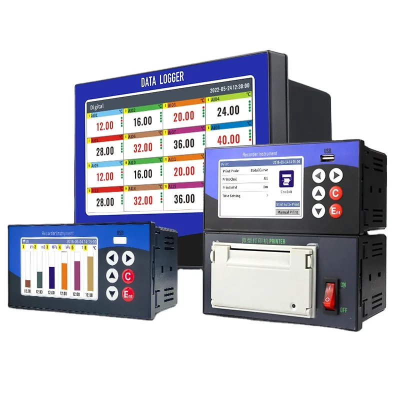 2026 7 Inch Color Screen Multi-channel Data Logger for Pressure  Humidity Temperature Recorder