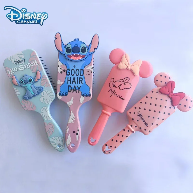 Kawaii Disney Stitch Air Cushion Massage Combs Cartoon Minnie Cushion Massage Combs Stitch Peripheral Girl Christmas Gifts