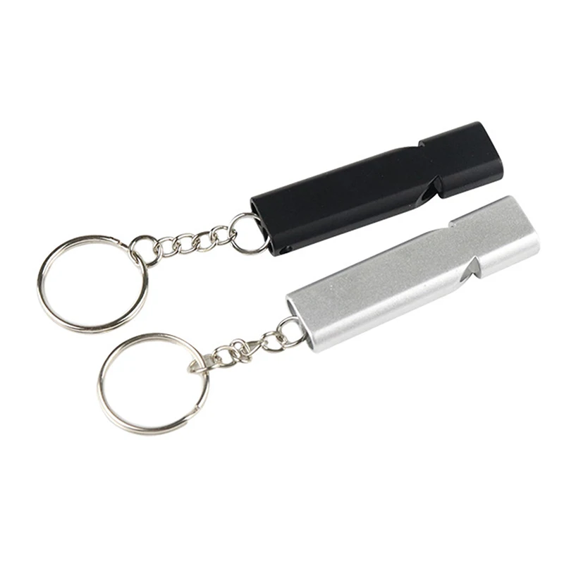 Sifflet de survie portable en aluminium, tube touristique, sécurité, extérieur, randonnée, camping, porte-clés d\'urgence, multi-outil