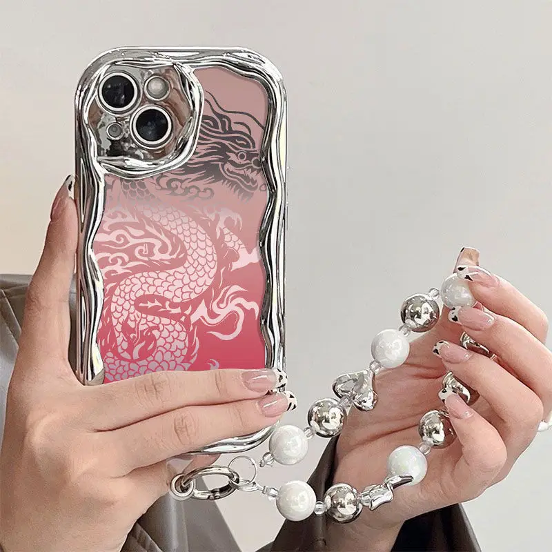 Pink Dragon Totem Phone Case For Samsung Galaxy A55 A35 A25 A15 A54 A24 A33 A34 A73 5G A32 A51 A52 A53 A71 A72 A30 A50soft