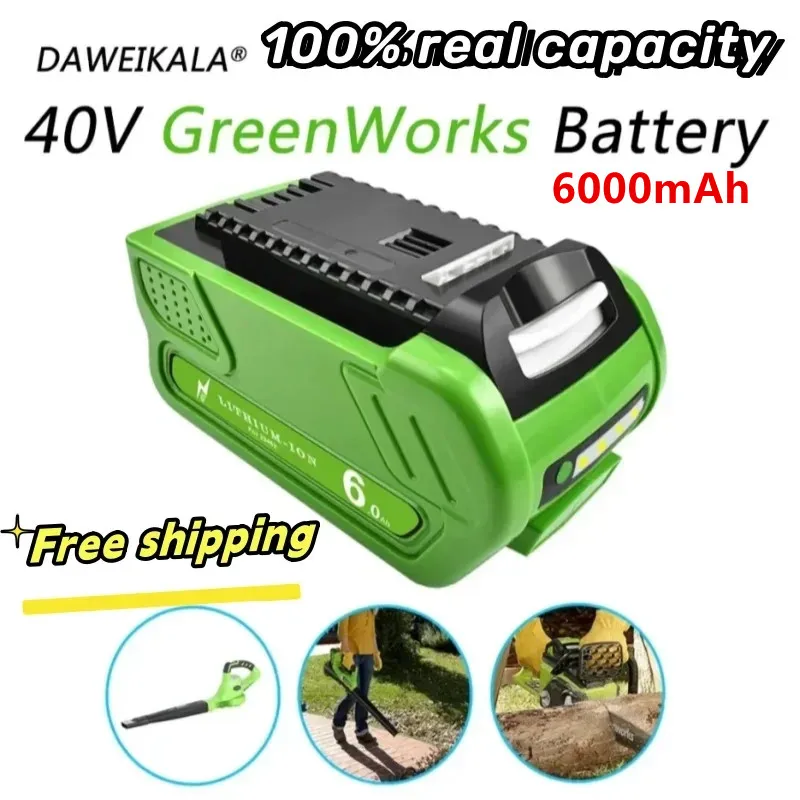 

18650 Li-ion Rechargeable Battery 40V 6000mAh for GreenWorks 29462 29472 29282 G-MAX GMAX Lawn Mower Power Tools Battery