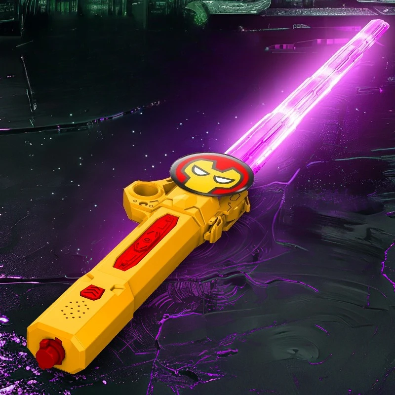 أنيمي بطل الرجل العنكبوت كابتن أمريكا هالك 2 في 1 LED السيف الضوئي، الدعائم الديكور لعب الأدوار، هدية العيد قطعة واحدة