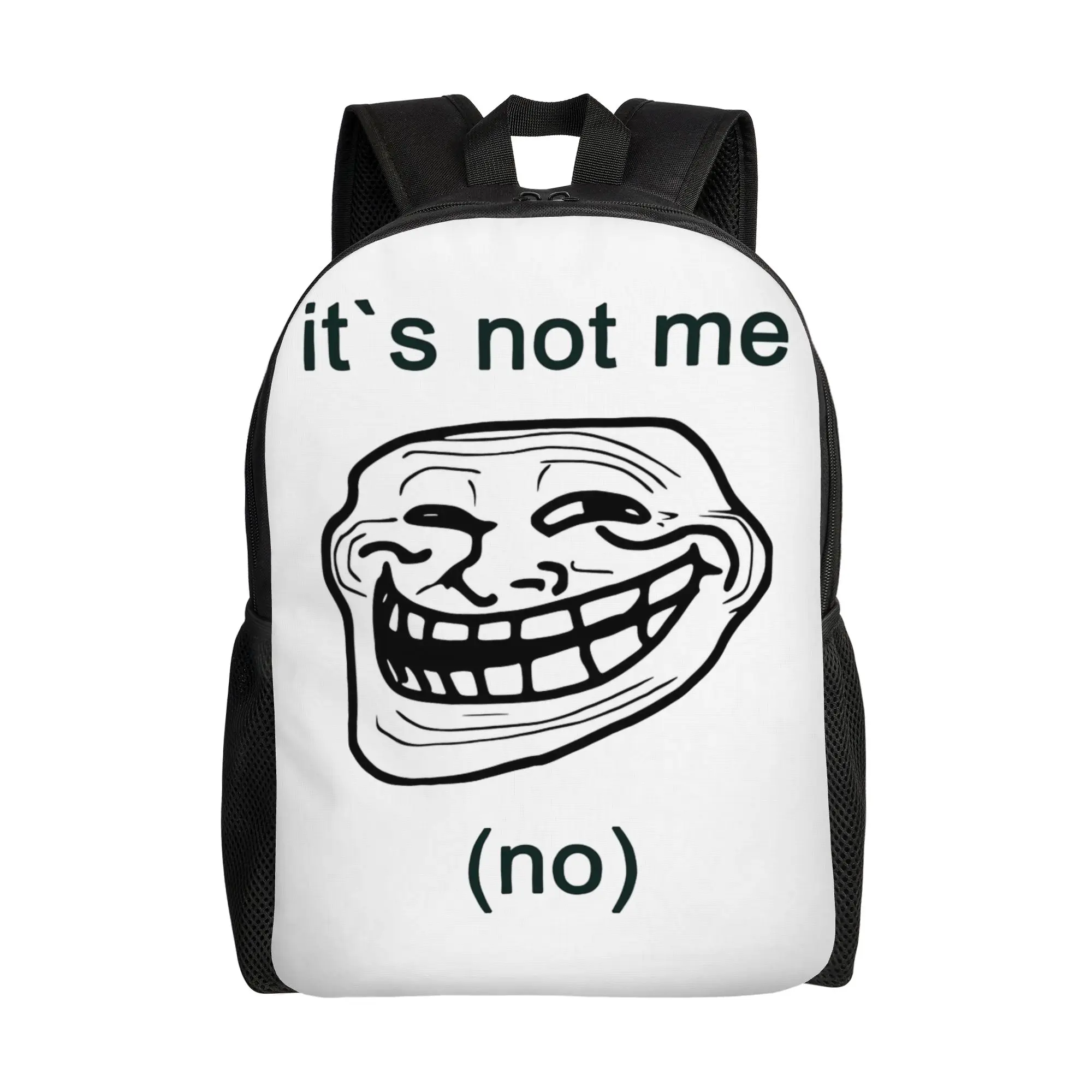 Trollface Meme Rage Comic Funny Troll Joke Internet Backpack  Unisex Polyester Trekking Backpacks Big Cool School Bags Rucksack