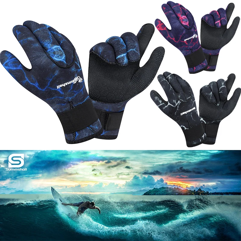 Guantes de neopreno de 3mm para hombre y mujer, manoplas térmicas para mantener el calor, para buceo, antideslizantes, para surf y pesca submarina, novedad