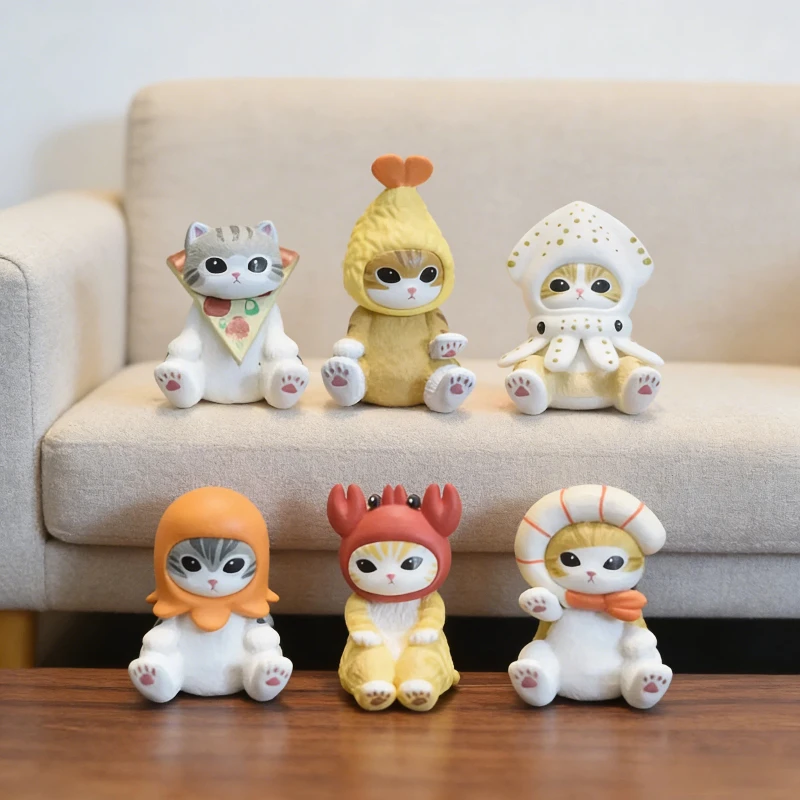 

In Stock Mufosand Fried Shark Cat Blind Box Backpack Collectible Pvc Action Figure Trendy Toys Cute Birthday Gifts Home Decorati