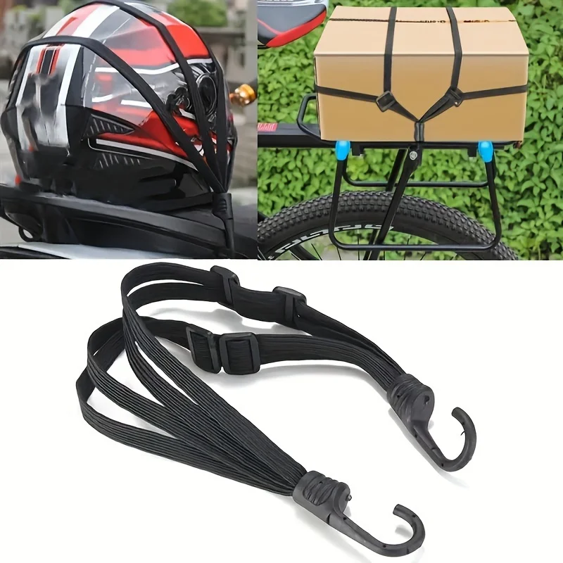 

24"/60cm and 35.4"/90cm Motorcycle Helmet Luggage Rope Bungee Cord Bandage Luggage Helmet Retractable Elastic Strap with 2 Hooks