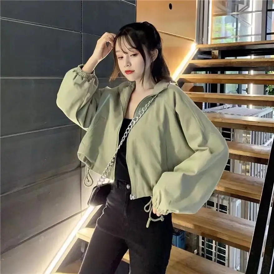 Autumn BF Style Loose Coat Spring Dress Female Student Casual Jacket Baseball Suit Long Sleeve Sunscreen Clothing Tide