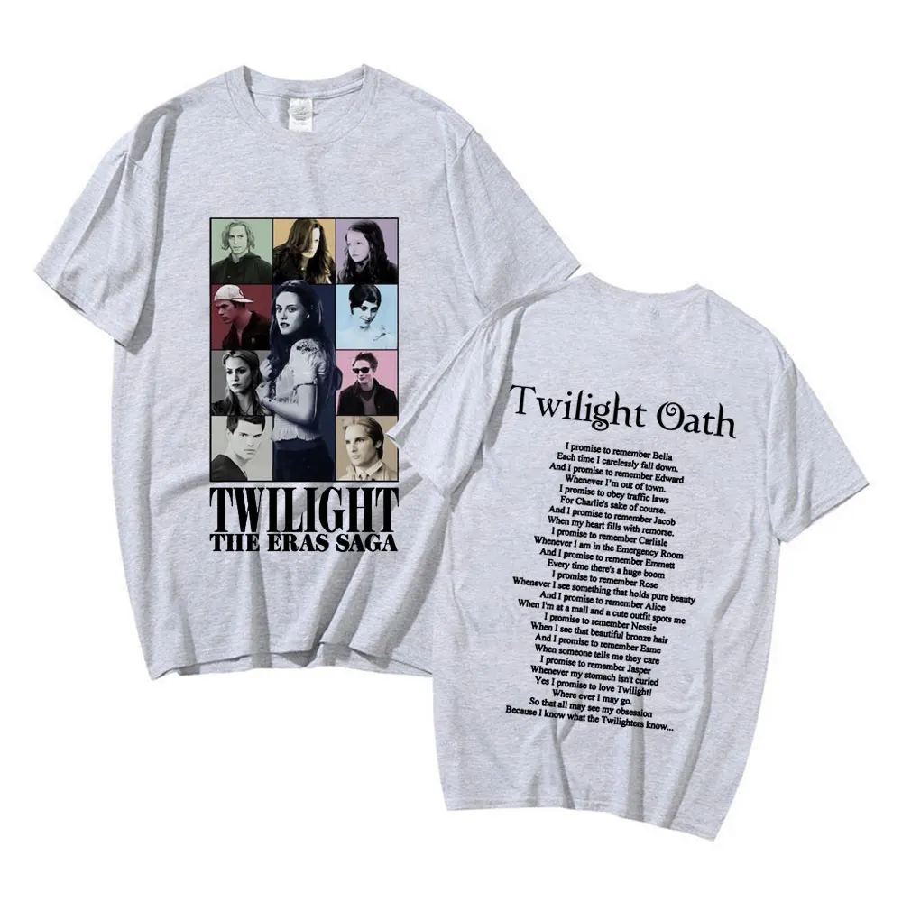 تي شيرت Twilight The Oath Saga 100 من القطن الخالص مطبوع بيلا جاكوب إدوارد جرافيك للسيدات موضة جمالية كبيرة الحجم