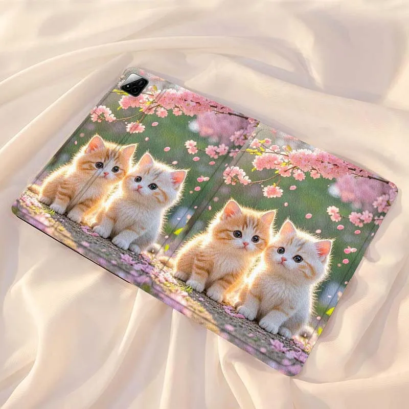 

Cartoon Cherry Blossom Kitten For Xiaomi Redmi Mi Pad 4 5 6 7 8 K SE Mini Pro Plus Max 10.1 11.2 inch Tablet Case