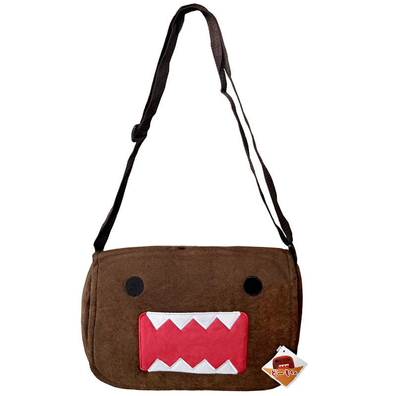 Domo Kun Pluszowe torby kurierskie dla kobiet Moda męska Śliczna kreskówka Anime Torba szkolna Brązowe torby Crossbody