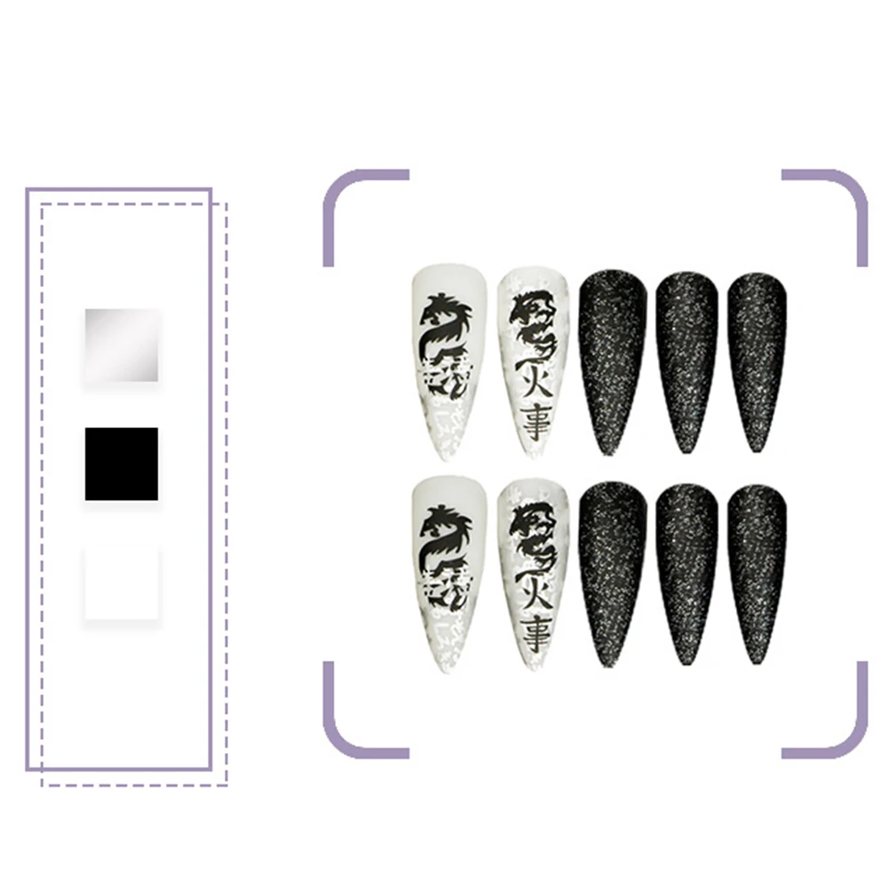 Long Pointed Head Dragon Nail Decoration Easy to Stick Harmless and Smooth Edge Nails for Professional Nail Art Salon Supply