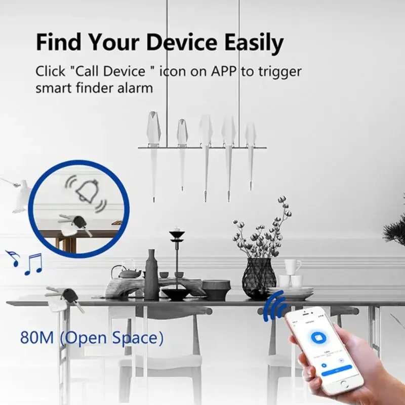 Tuya Mini Smart Tag Bluetooth Wireless Tracker Key Wallet Luggage Bag Pet Finder Two-way Anti Lost Alarm Location Record