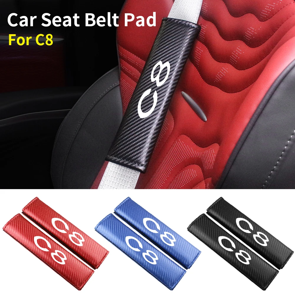 

Car Seatbelt Shoulder Protector Cover Carbon Fiber Safety Belt Shoulder Cover Padding Pad For Citroen C8 Auto Accessories