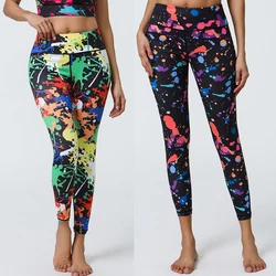 Seamless High Waist Yoga Leggings For Women Irregularity Printed Pencil Pants Sports Fitness Gym Running Cycling Tights Female