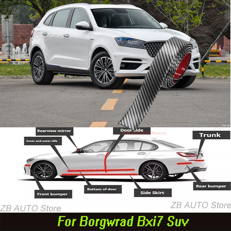 

For Borgwrad Bxi7 suv Strong adhesive bumper strip, front and rear lip side skirts, collision and scratch resistant, suitable