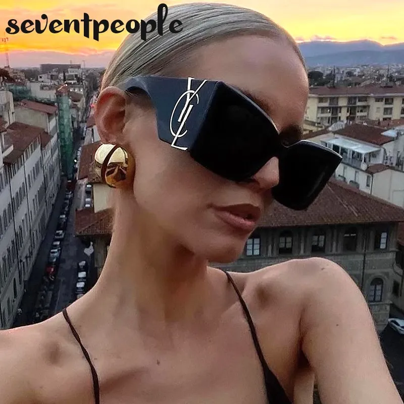 Übergroße Cat Eye Sonnenbrille Frauen 2024, Luxus Marke Designer Neue Fashion Square Sonnenbrille Für Weibliche Trendy Großen Rahmen Shades