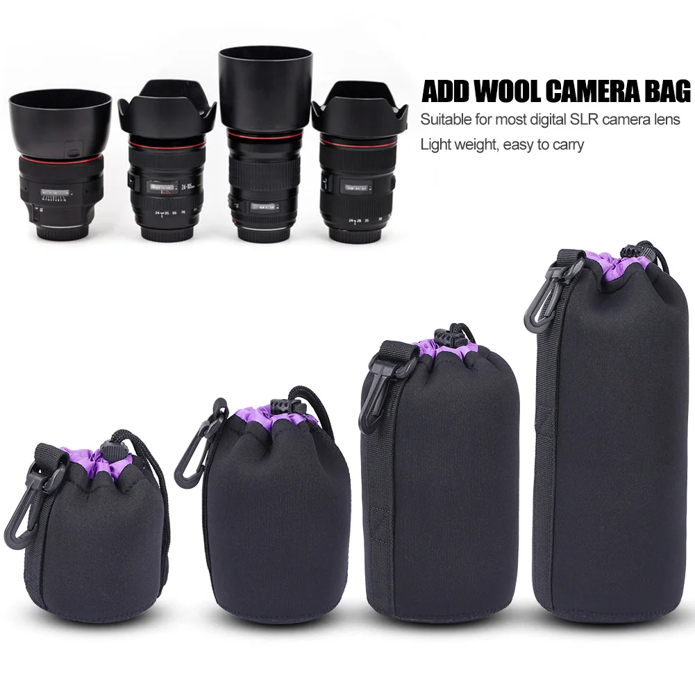 Sac de poudres pour objectif d'appareil photo, étui en néoprène souple étanche pour la plupart des appareils photo SLR numériques, IL, Sony