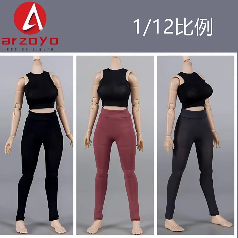 CHILI TOYS-pantalones de Yoga simples para mujer, mallas deportivas a escala 1/12, modelo de cuerpo de figura de acción de 6"