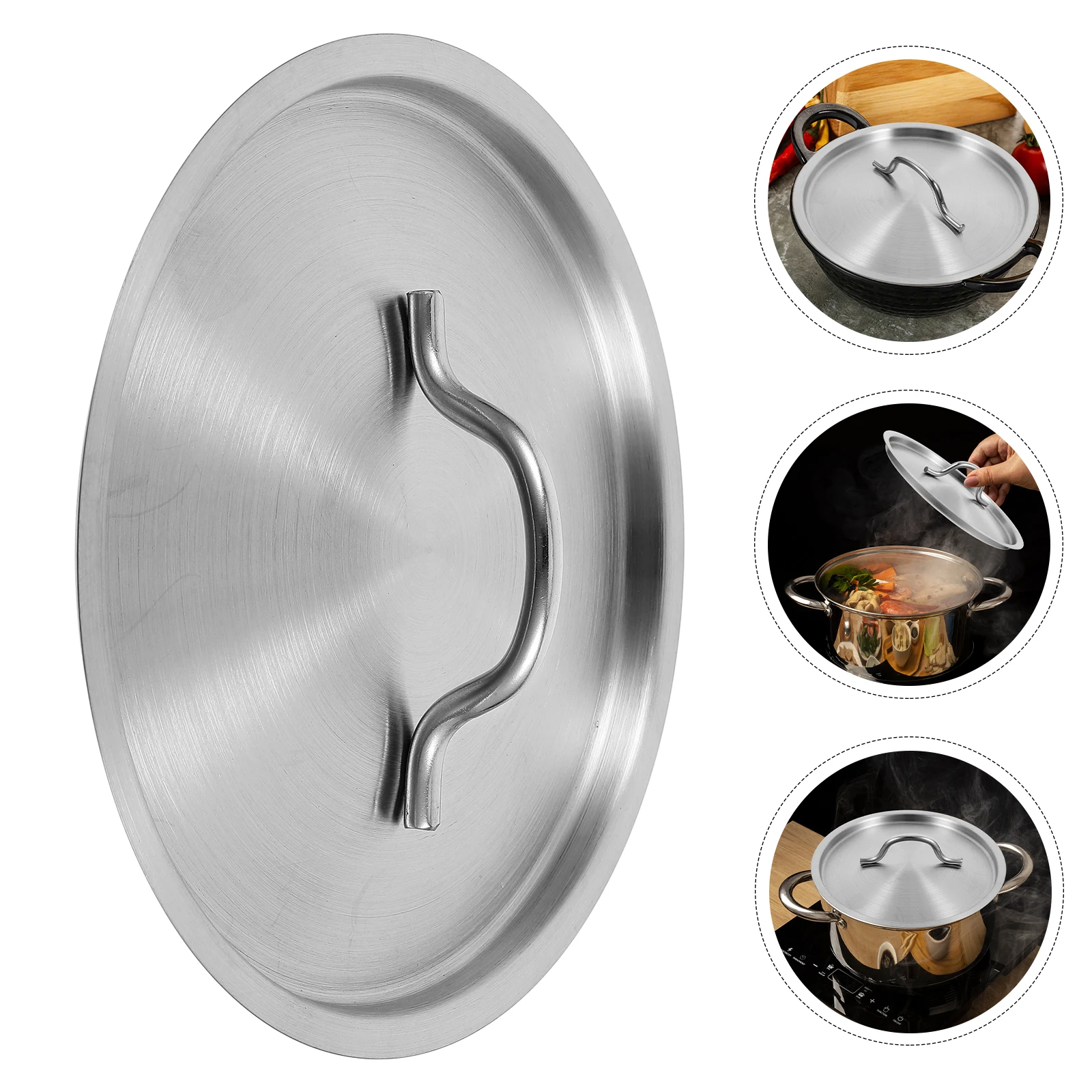 

Stainless Steel Pot Lid Cover Spill Stopper Detachable Heat Proof Cookware Lids