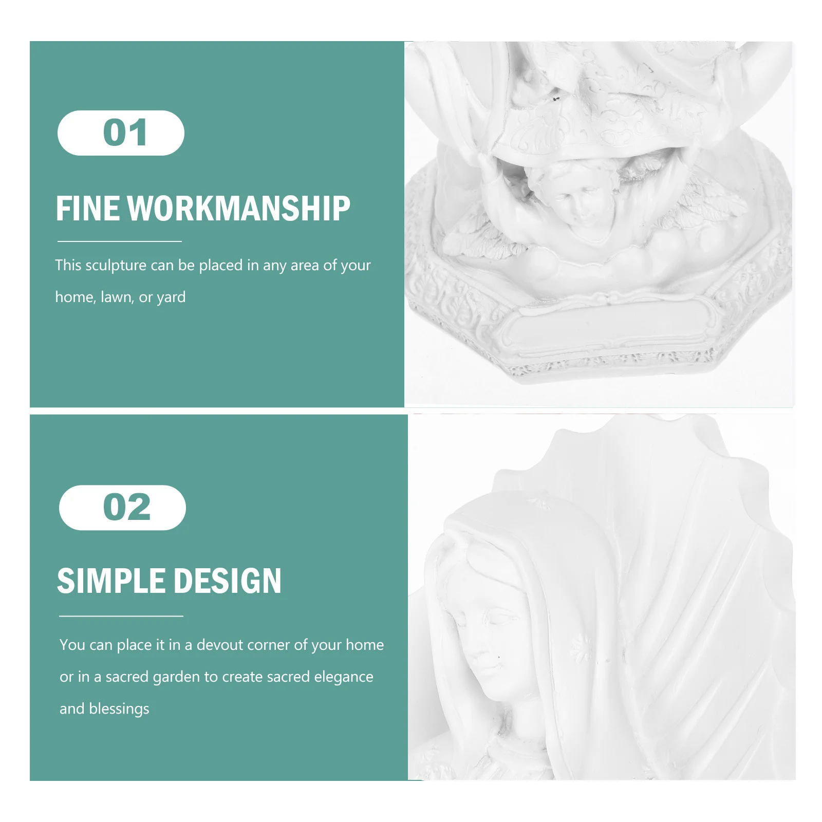 

Resin Virgin Mary Statue Exquisite Detail Religious Decor Desktop Adornment Home Elegance Mary Statue Resin Craft Decor