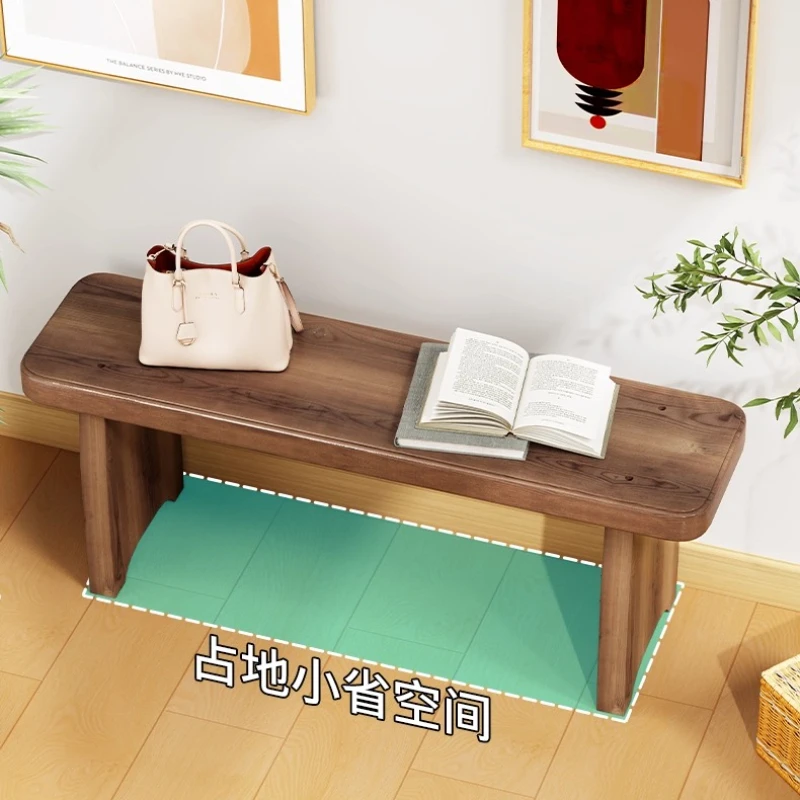 مقعد أحذية من الخشب الصلب مقعد طويل للغاية للمدخل مقاعد عثمانية منخفضة المستوى لغرفة المعيشة في الردهة مقاعد حديقة للشرفة الرجعية