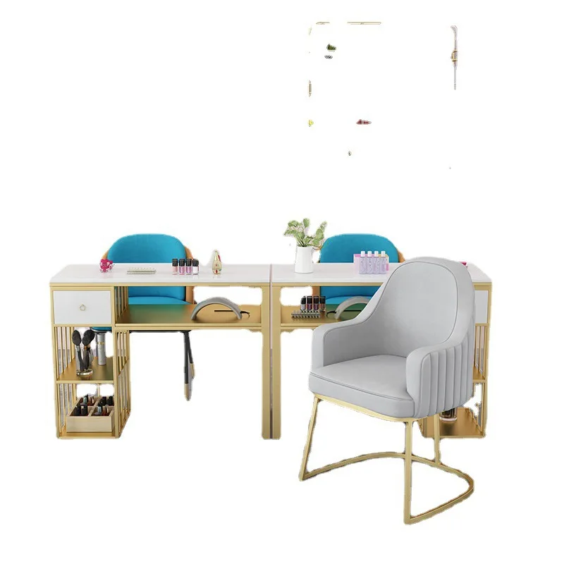 

Nordic simple wrought iron light luxury beauty salon dressing table