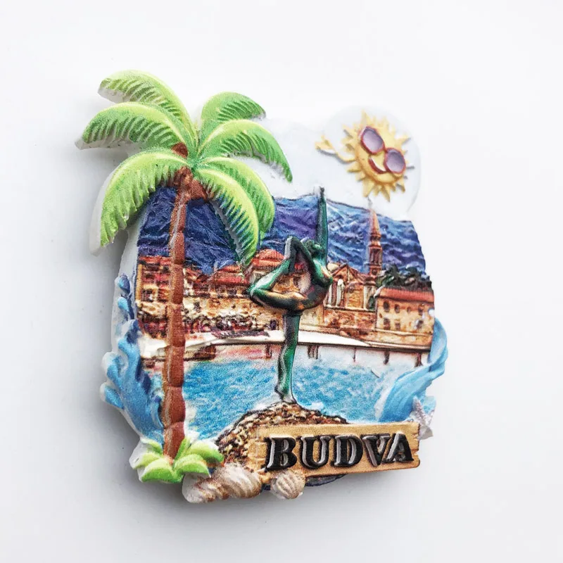 Budwa Fridge Magnet Cultural Landscape Tourism Souvenir Resin Message Sticker Crafts Decoration