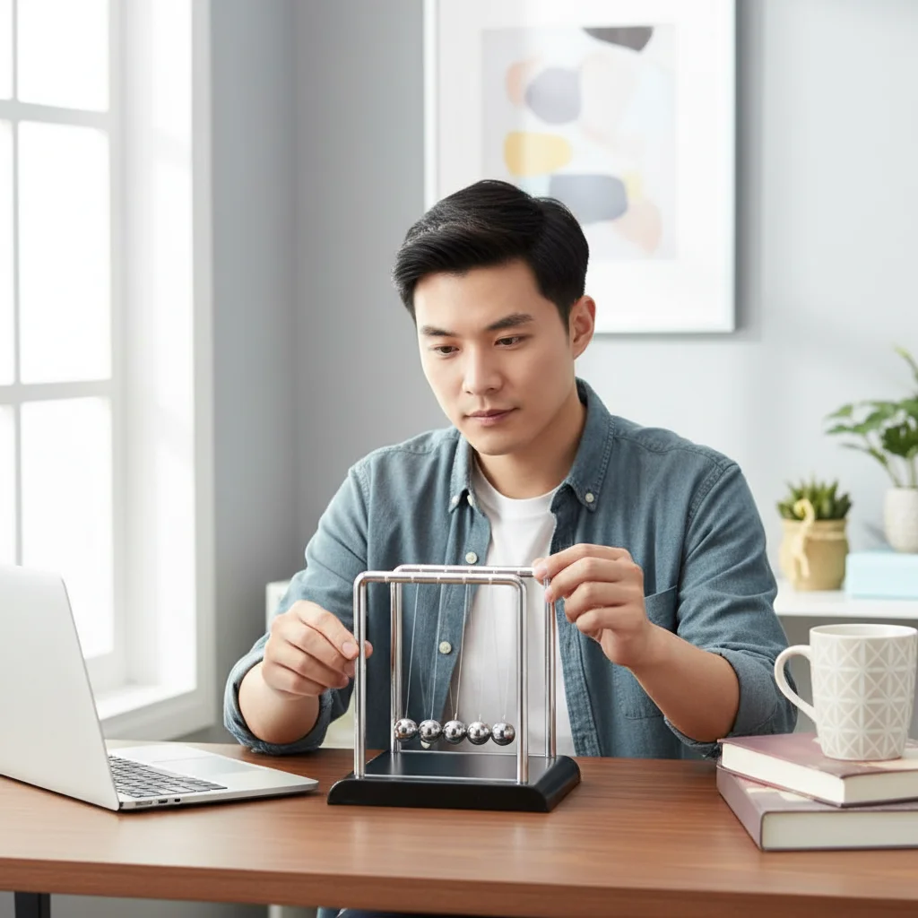 Creative Square Newton Cradle 9/14/18cm Alloy Perpetual Collision Balls Anti-Stress Toy Desktop Decor Student Holiday Gift