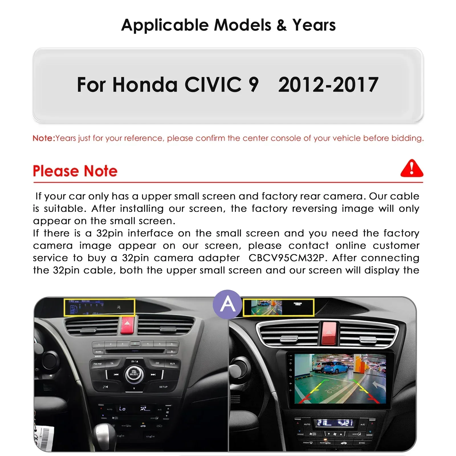 9'' 7862 Intelligent Screen 2din Android 14 Car Radio Video Multimedia Player for Honda Civic 9 FK FB 2012 -2017 GPS Carplay 4G
