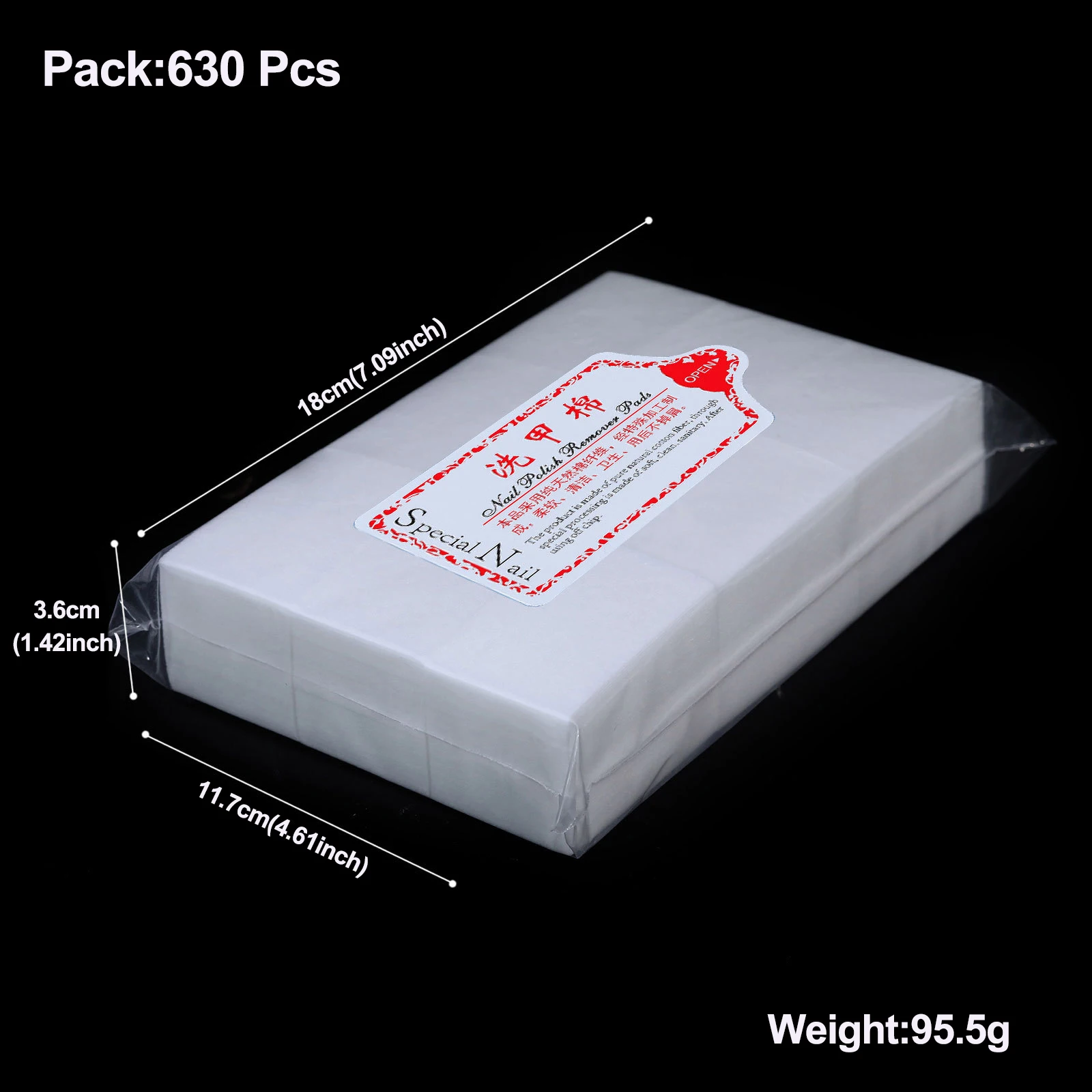 400/500/600/1000 Stück solide, langlebige Nagelwerkzeuge, Maniküre-Gel-Nagellackentferner-Pads, fusselfreie Tücher, 100 % Baumwolle, Serviettenwickel