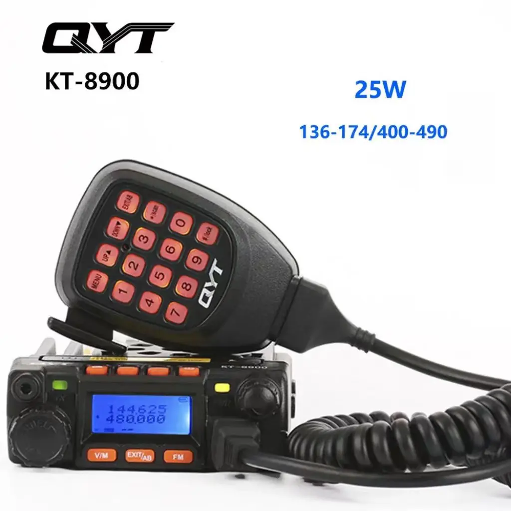 QYT KT-8900 Dual Band mini Mobile Car Radio KT8900 Long Range Walkie Talkie Vehicle Mounted Mobile Wireless Amateur Radio